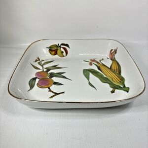 Royal Worcester Evesham Vale Square Baker Buffet Serving Dish Vintage England